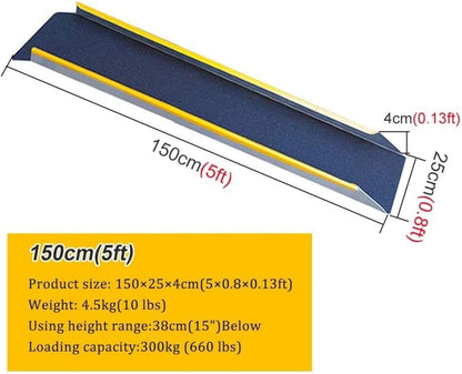 Long Wheelchair Ramp/Threshold Ramp, Portable Non-Slip Aluminum Ramps for Home Stairs, Stairs, Doors, Scooters