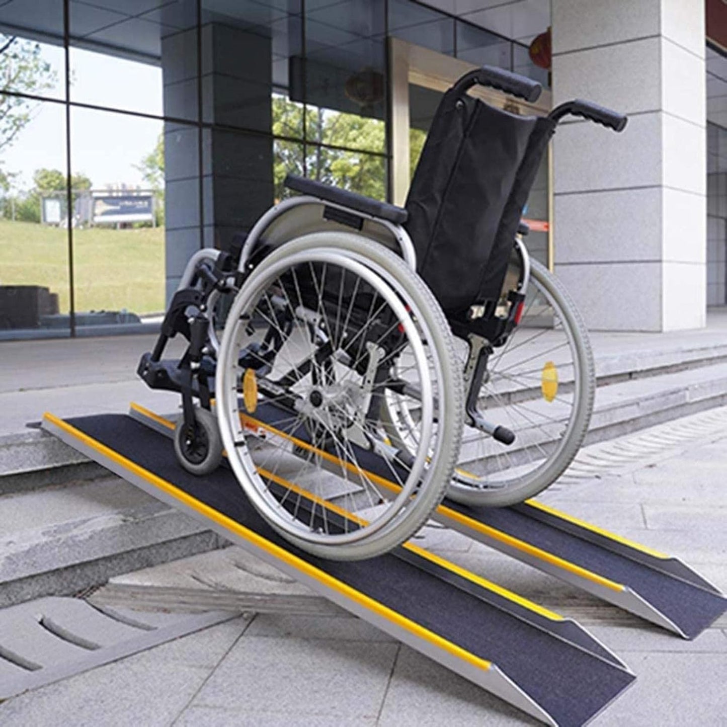 Long Wheelchair Ramp/Threshold Ramp, Portable Non-Slip Aluminum Ramps for Home Stairs, Stairs, Doors, Scooters