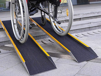 Long Wheelchair Ramp/Threshold Ramp, Portable Non-Slip Aluminum Ramps for Home Stairs, Stairs, Doors, Scooters