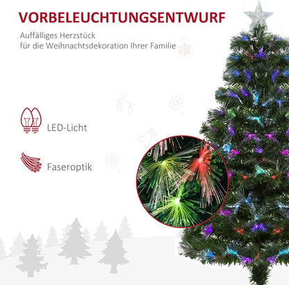 Christmas tree 1.2 m Christmas tree artificial fir 130 branches metal base PVC multi-colored light effects Ø66 x 120H cm