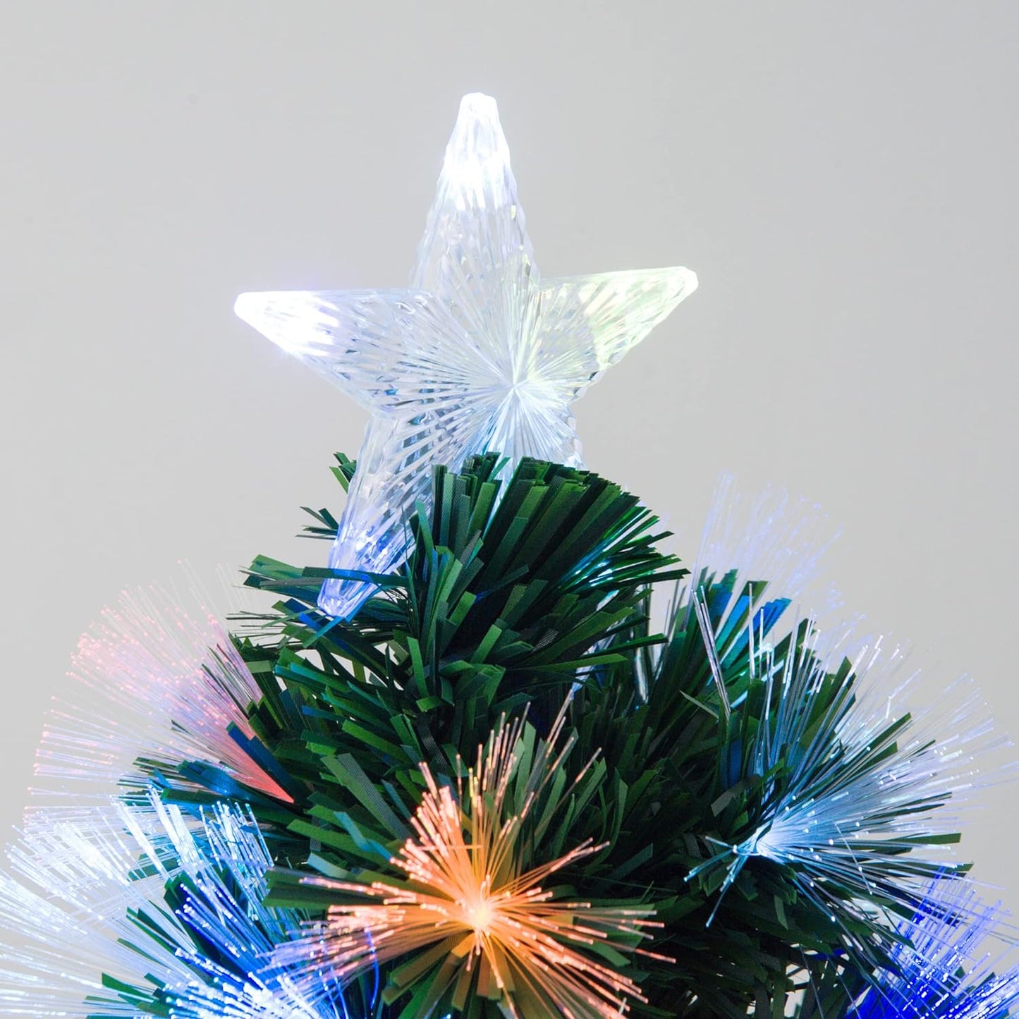 Christmas tree 1.2 m Christmas tree artificial fir 130 branches metal base PVC multi-colored light effects Ø66 x 120H cm