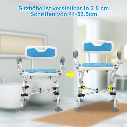 Shower stool shower chair with double reinforced crossbar