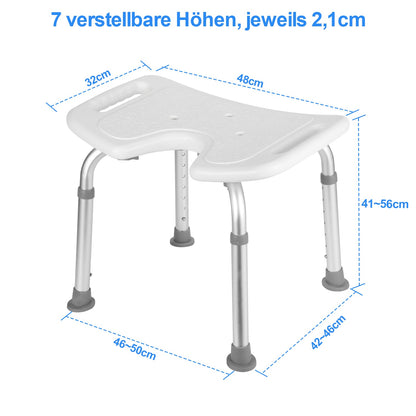 Shower stool height adjustable U-type aluminum