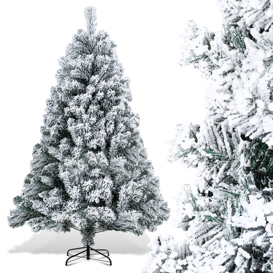 Artificial Christmas tree with snow