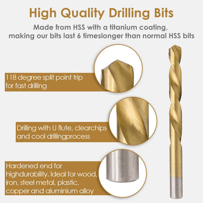 Metal drill set 230 pieces Ø 1-13mm