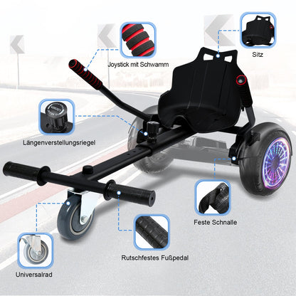 Hoverboard seat kart extension for 2 wheel balancing